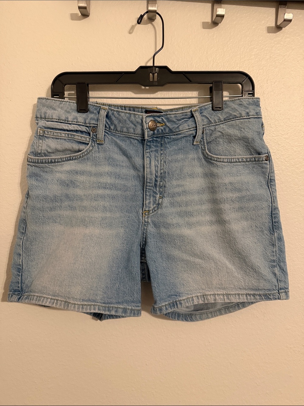 Lee Light Blue High-Rise Denim Shorts